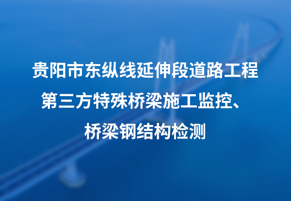 贵阳市东纵线延伸段道路工程第三方特殊桥梁施工监控、桥梁钢结构检测
