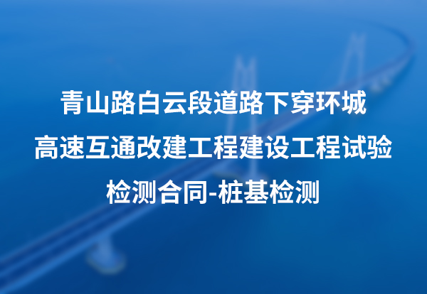 青山路白云段道路下穿环城高速互通改建工程建设工程试验检测合同-桩基检测